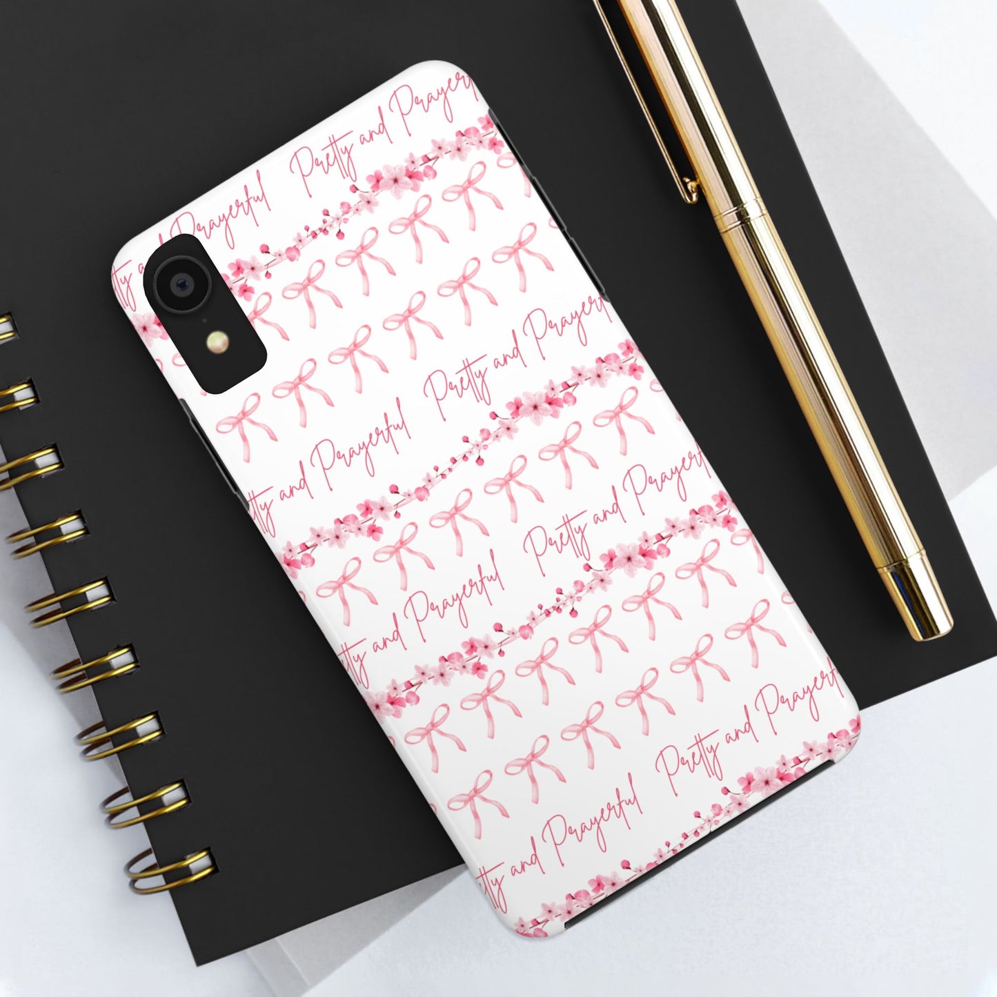 Pretty and Prayerful Tough Phone Case - Inspirational Floral Design