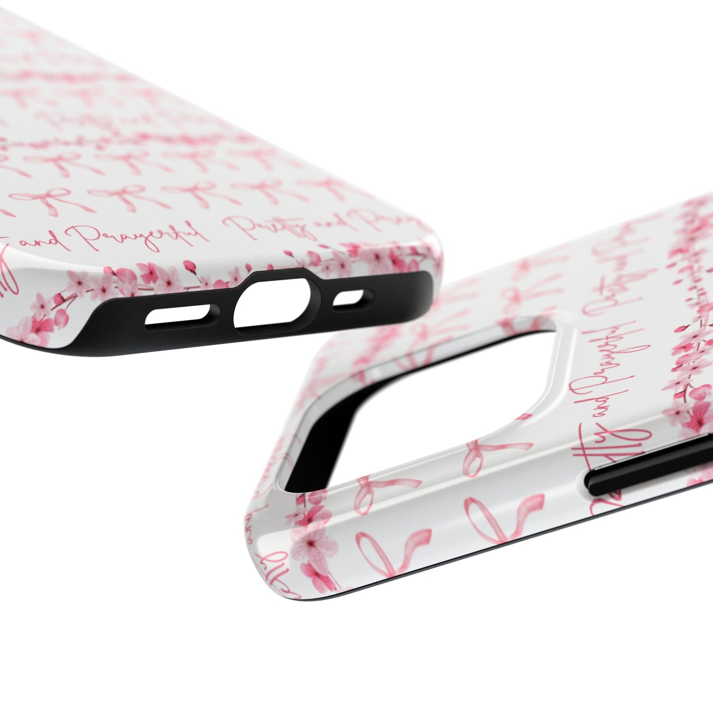 Pretty and Prayerful Tough Phone Case - Inspirational Floral Design