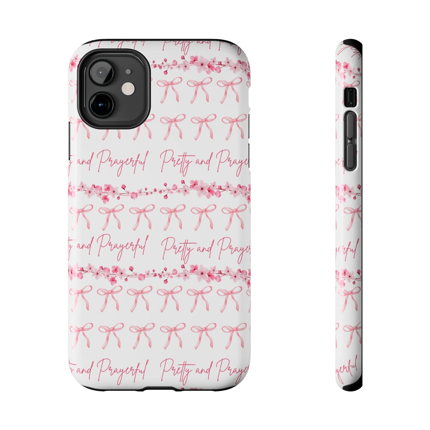 Pretty and Prayerful Tough Phone Case - Inspirational Floral Design