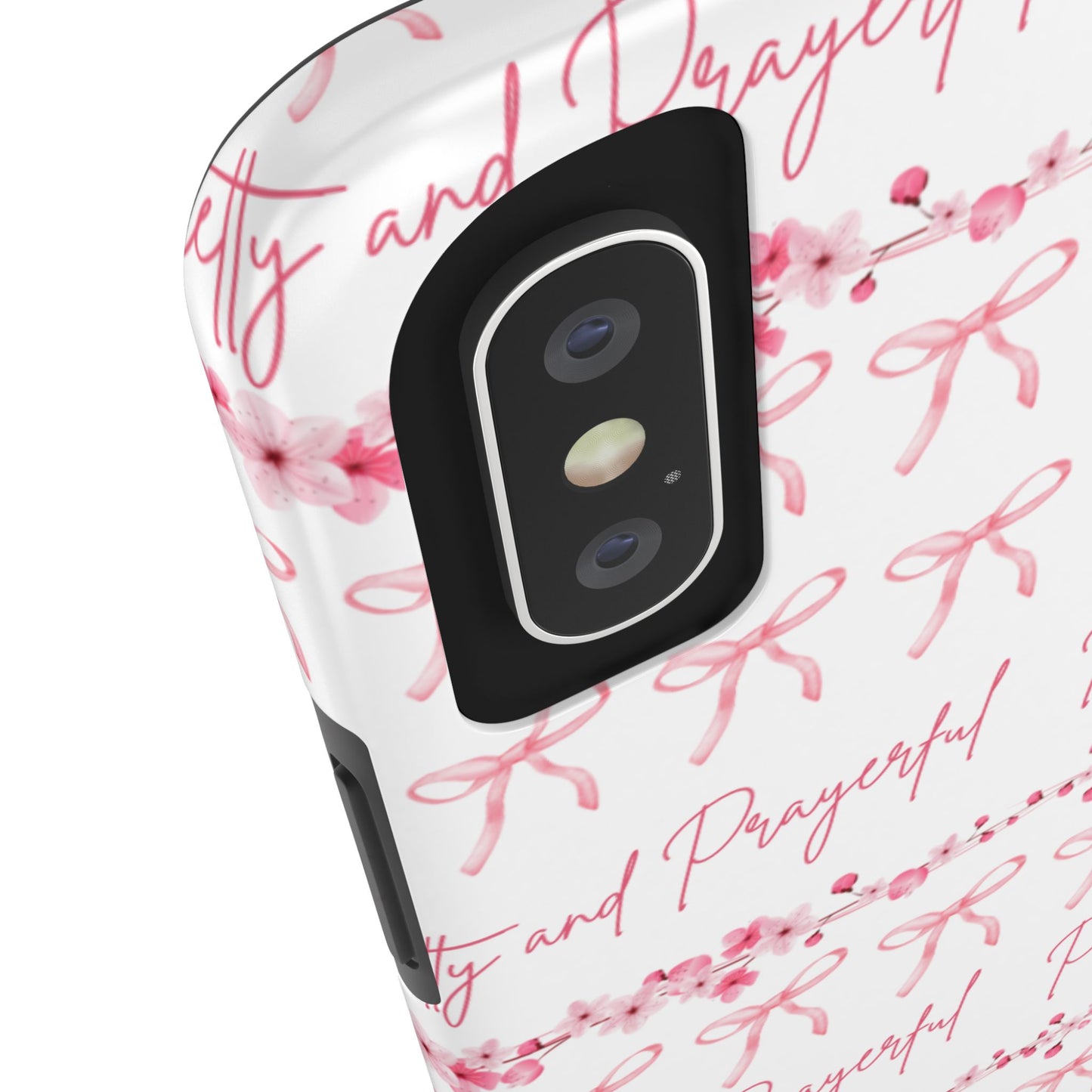 Pretty and Prayerful Tough Phone Case - Inspirational Floral Design