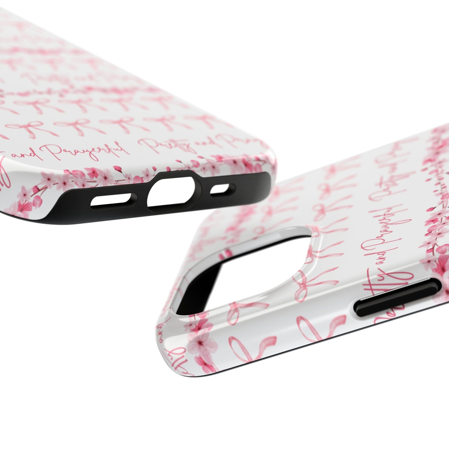 Pretty and Prayerful Tough Phone Case - Inspirational Floral Design