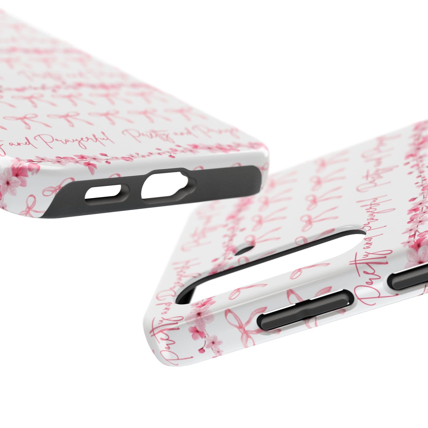 Pretty and Prayerful Tough Phone Case - Inspirational Floral Design