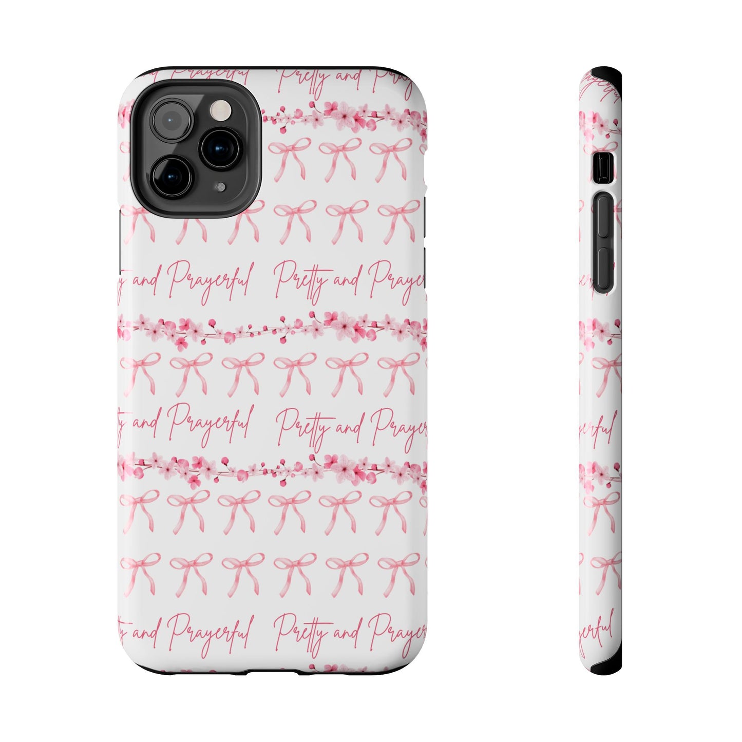 Pretty and Prayerful Tough Phone Case - Inspirational Floral Design