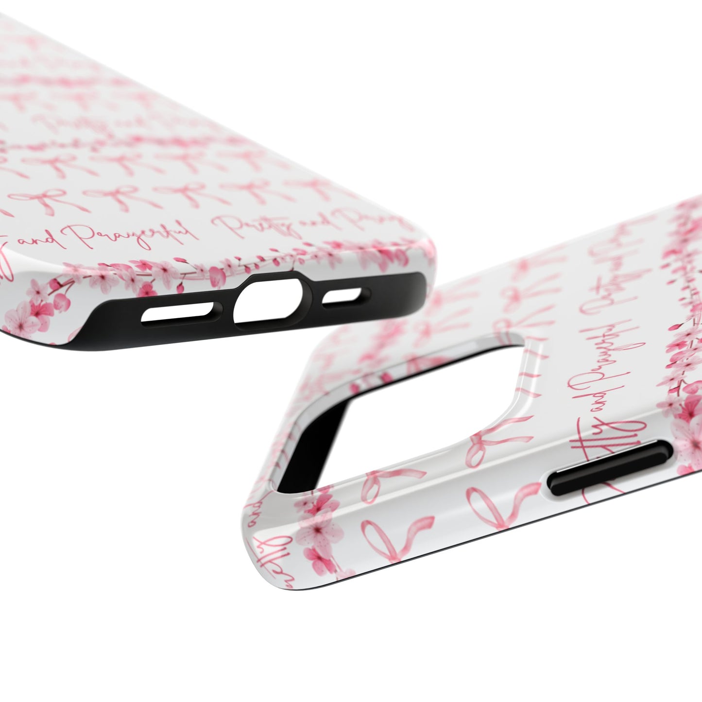 Pretty and Prayerful Tough Phone Case - Inspirational Floral Design