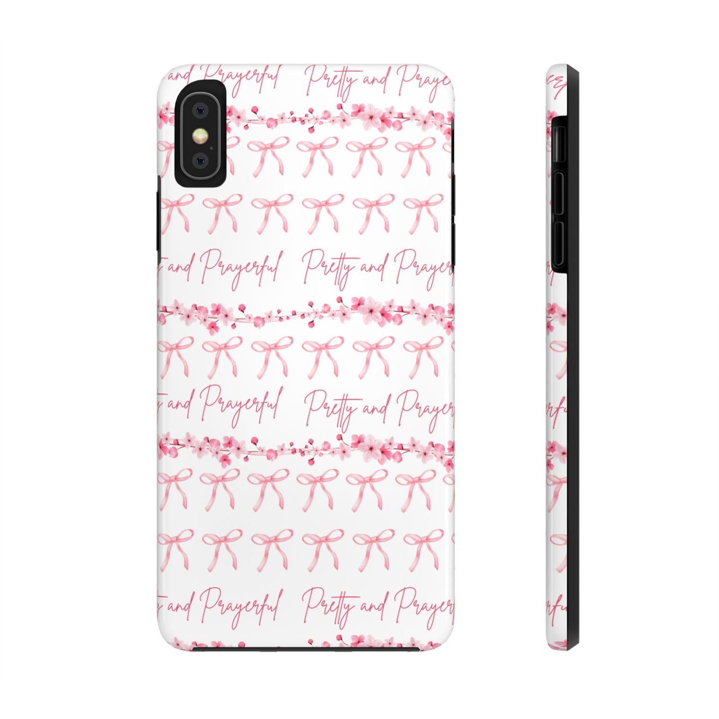Pretty and Prayerful Tough Phone Case - Inspirational Floral Design